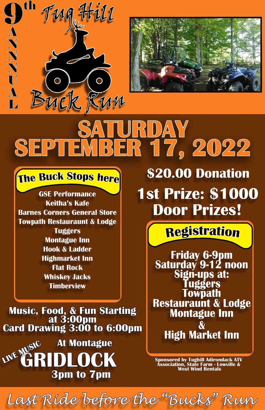 2022 Buck Run ATV Poker Run Poster