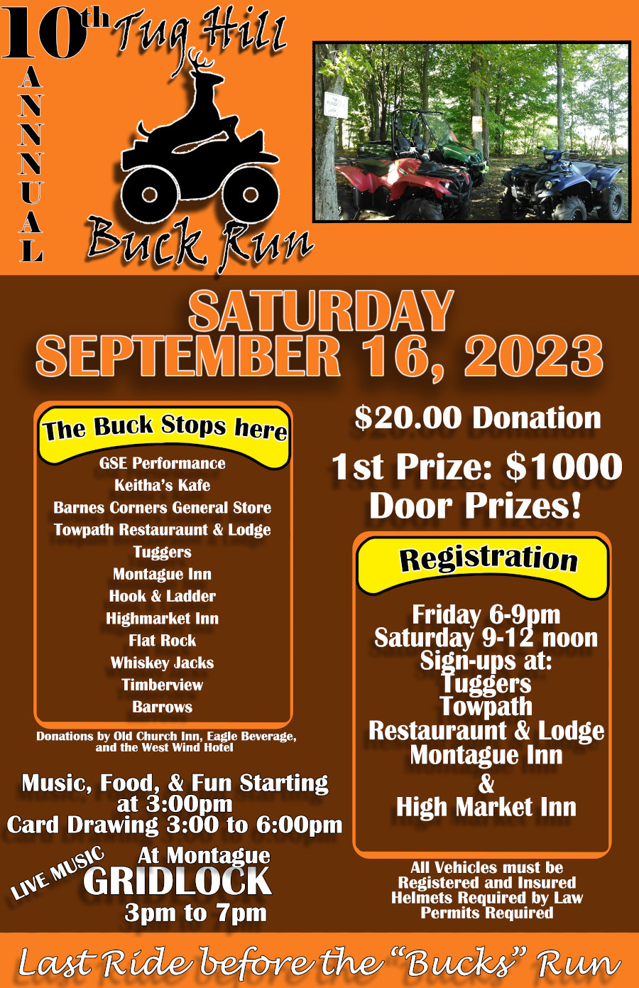 2023 Buck Run ATV Poker Run Poster